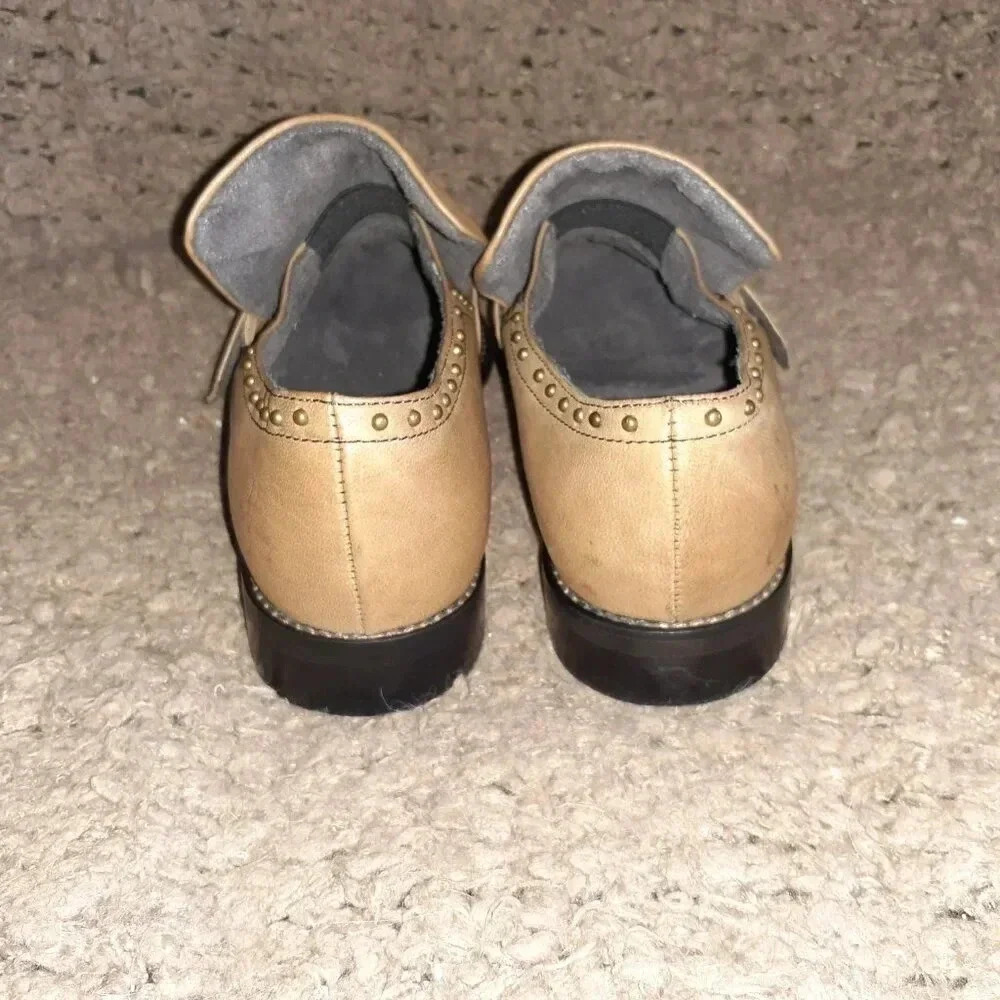 JOHN FLUEVOG-Vintage 2007-Picnic Chianti-Studded Monk Strap-Tan Leather-Sz 6-NM - Picture 5 of 7